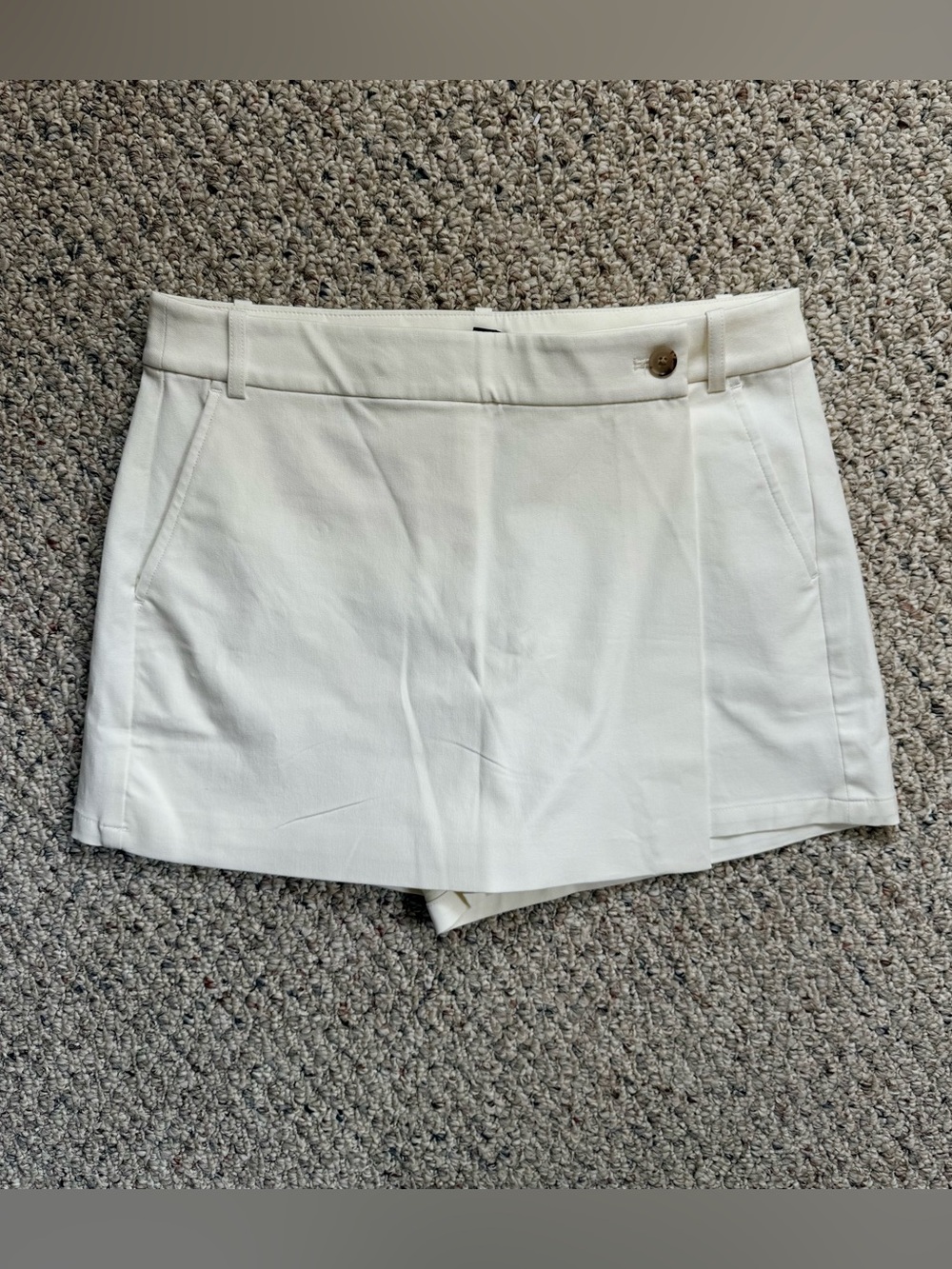 NWT J.Crew Wrap Front Skort Ivory Bi-Stretch Cotton Blend Size 8